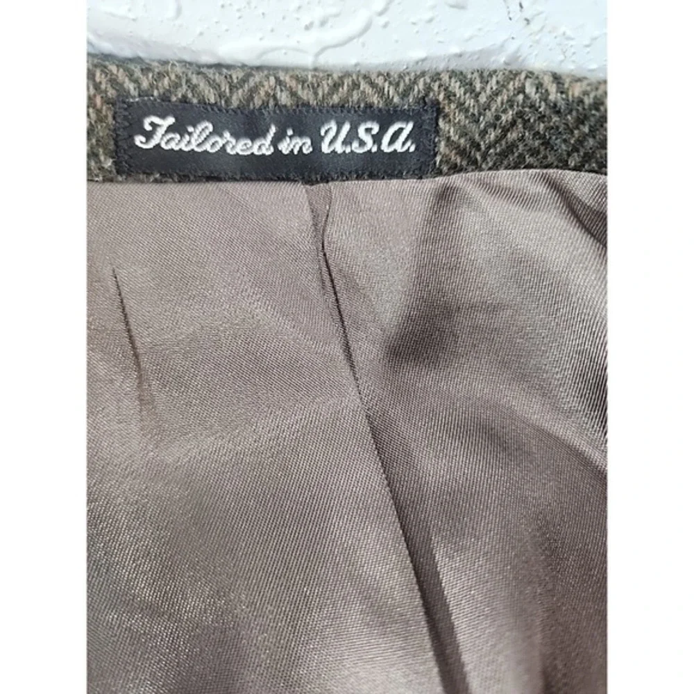 Arnold Palmer Vintage Brown Herringbone Tweed Wool Sport‎ Coat Blazer  Men's 42R